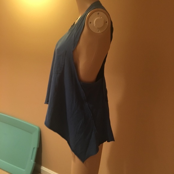 MATERIAL GIRL TOP BLUE SIZE XS COTTON BLEND CROSS - Picture 6 of 7